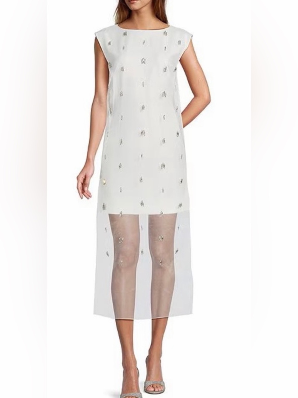 ANTONIO MELANI - Khole Sheer Jeweled Organza Shift Dress